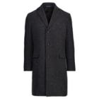 Ralph Lauren Basket-weave Wool Topcoat Black And Charcoal