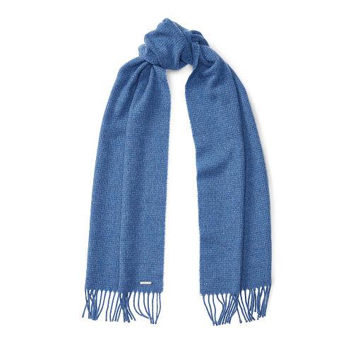 Ralph Lauren Lauren Basket-weave Cashmere Scarf Poetry Blue