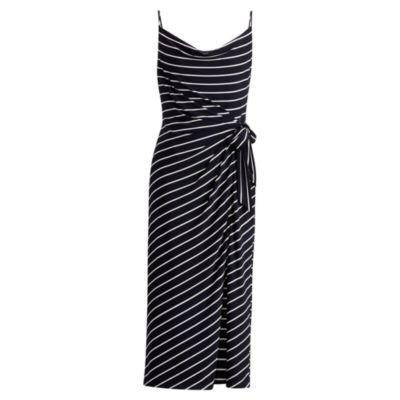 Ralph Lauren Striped Tie-front Maxidress Lighthouse Navy- Cream