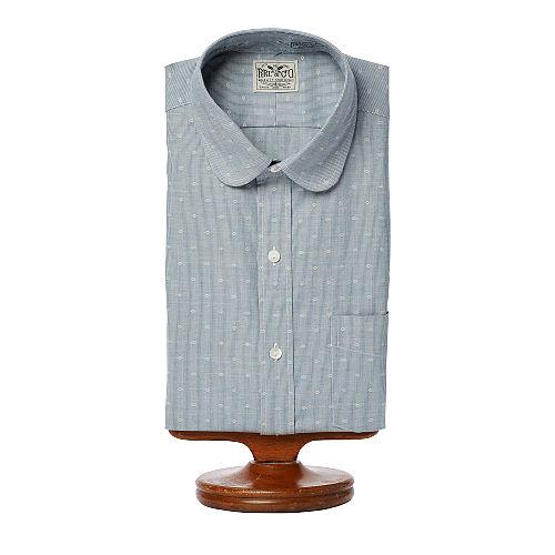 Ralph Lauren Rrl Striped Dobby Dress Shirt Rl 756 Blue Cream