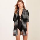Ralph Lauren Lauren Striped Cotton Cover-up Black And White