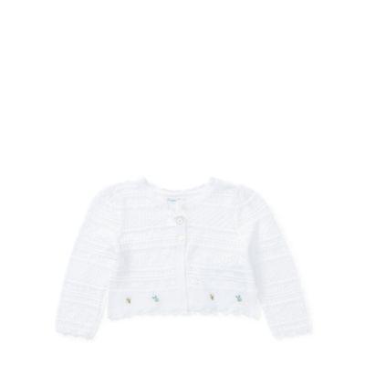 Ralph Lauren Pointelle-knit Cotton Cardigan White 12m