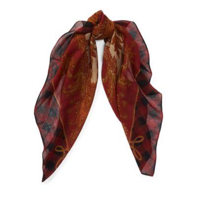 Ralph Lauren Checked Wool Scarf Red
