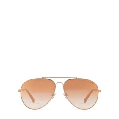 Ralph Lauren Mirrored Pilot Sunglasses Rose Gold