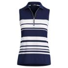 Ralph Lauren Striped Sleeveless Polo Shirt French Navy/pure White
