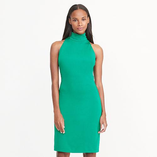 Ralph Lauren Lauren Jersey Turtleneck Dress Regent Green