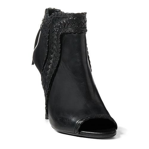 Polo Ralph Lauren Nappa Leather Peep-toe Boot Black