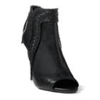 Polo Ralph Lauren Nappa Leather Peep-toe Boot Black
