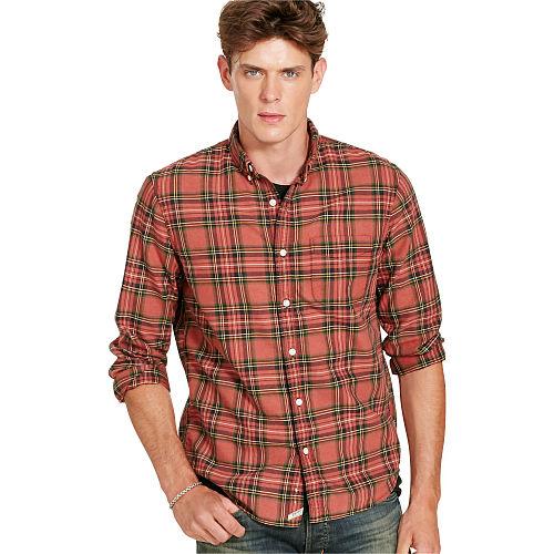 Ralph Lauren Denim & Supply Plaid Cotton Oxford Shirt Ruxton Plaid