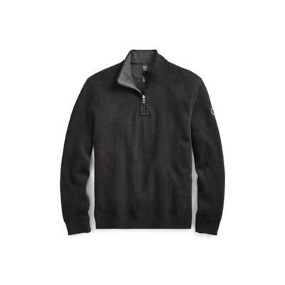 Ralph Lauren Reversible Estate-rib Pullover Polo Black/heather
