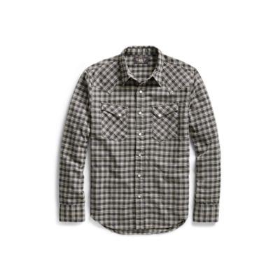 Ralph Lauren Cotton Twill Western Shirt Rl 972 Brown