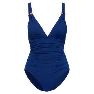 Ralph Lauren Slimming Corset One-piece Suit Sapphire Blue