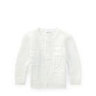 Ralph Lauren Contrast-knit Cotton Cardigan Antique White 12m