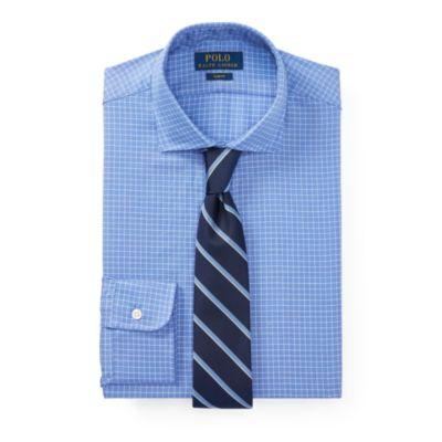 Ralph Lauren Slim Fit Cotton Dress Shirt 1886 Periwinkle/white