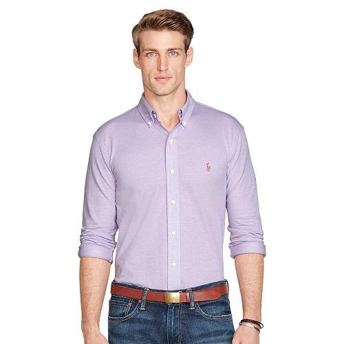Polo Ralph Lauren Knit Oxford Shirt New Lavender/white