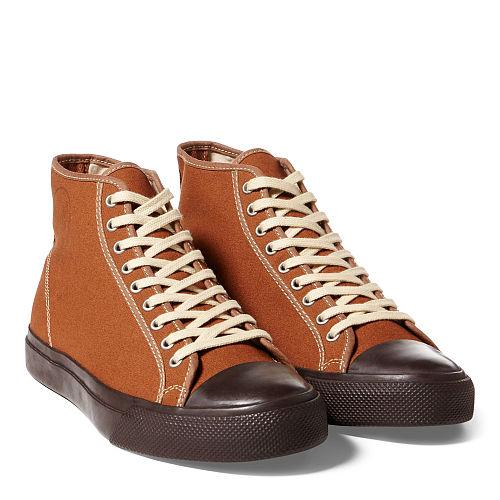 Ralph Lauren Rrl Mayport Canvas Sneaker Canvas Brown