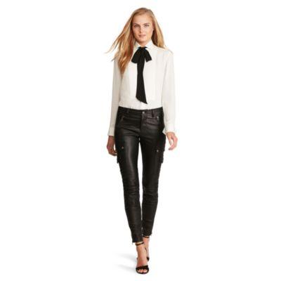 Ralph Lauren Leather Cargo Skinny Pant Polo Black