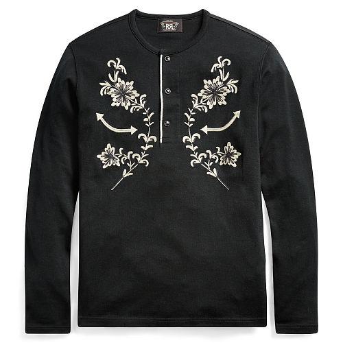 Ralph Lauren Rrl Embroidered Cotton Henley