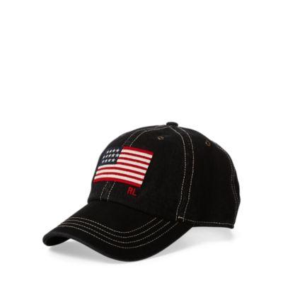 Ralph Lauren Flag Denim Cap Black Denim