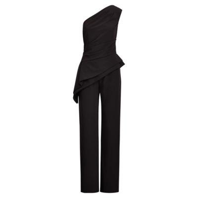 Ralph Lauren Crepe One-shoulder Jumpsuit Black