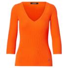 Ralph Lauren Lauren Petite Cotton-blend V-neck Sweater