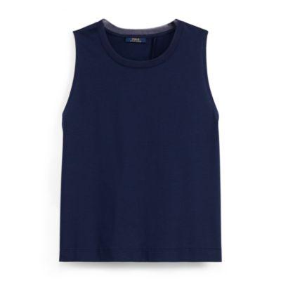 Ralph Lauren Flutter-back Jersey Top Navy