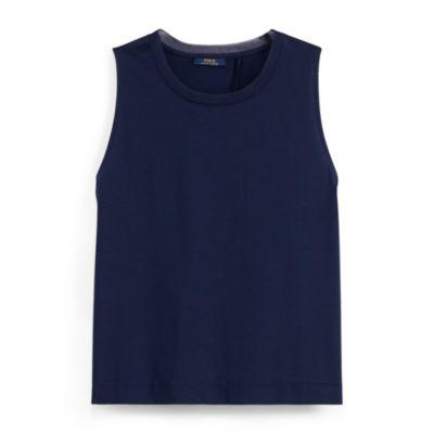 Ralph Lauren Flutter-back Jersey Top Navy