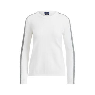 Ralph Lauren Metallic-stripe Cotton Top White/silver
