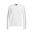 Ralph Lauren Metallic-stripe Cotton Top White/silver