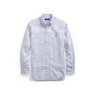 Ralph Lauren Classic Fit Plaid Cotton Shirt Powder/blues Multi L Tall