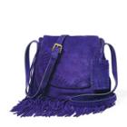Polo Ralph Lauren Fringed Suede Cross-body Bag Purple