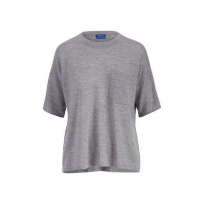 Ralph Lauren Boxy Cashmere Pocket Tee Grey Heather