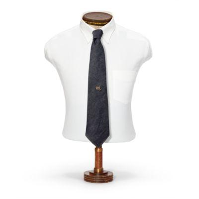 Ralph Lauren Handmade Indigo Denim Tie Indigo