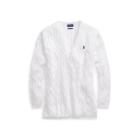 Ralph Lauren Cable-knit Side-slit Sweater White