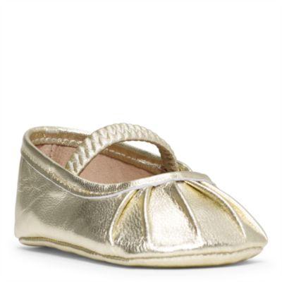 Ralph Lauren Platina Metallic Ballet Flat Gold 1 (6-12 Wks)