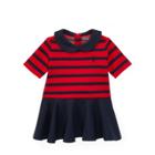Ralph Lauren Striped Ponte Dress & Bloomer Rl2000 Red/hunter Navy 24m