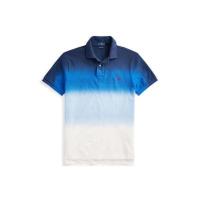 Ralph Lauren Classic Fit Mesh Polo Shirt Navy White Dip Dye 1x Big