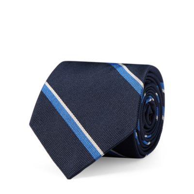 Ralph Lauren Striped Silk Twill Narrow Tie Navy