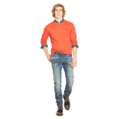 Ralph Lauren Cotton Crewneck Sweater Sportsman Orange Heather