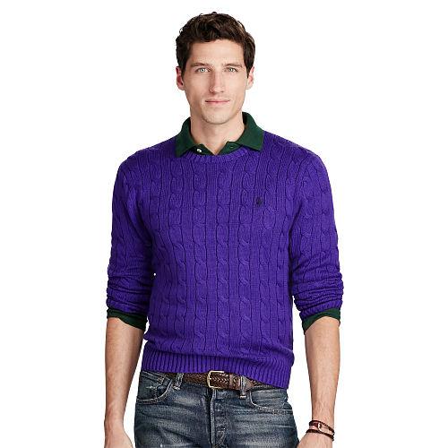 Polo Ralph Lauren Cable-knit Cotton Sweater Montauk Purple