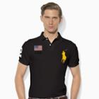 Ralph Lauren Custom Slim Fit Mesh Polo Polo Black/slicker Yellow