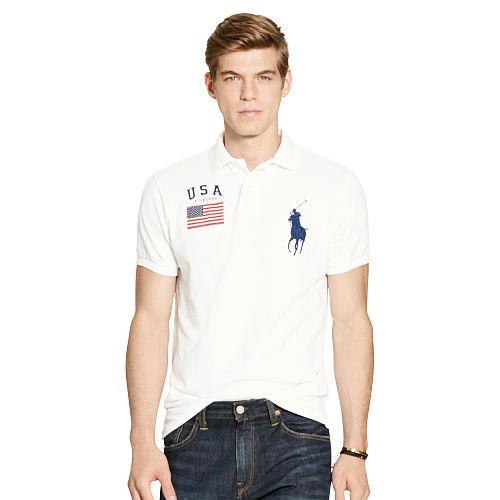 Polo Ralph Lauren Custom-fit Usa Mesh Polo White