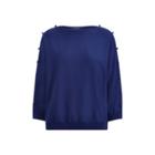 Ralph Lauren Button-sleeve Cotton Top True Sapphire