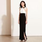 Ralph Lauren Lauren Beaded-neckline Jersey Gown Black/white