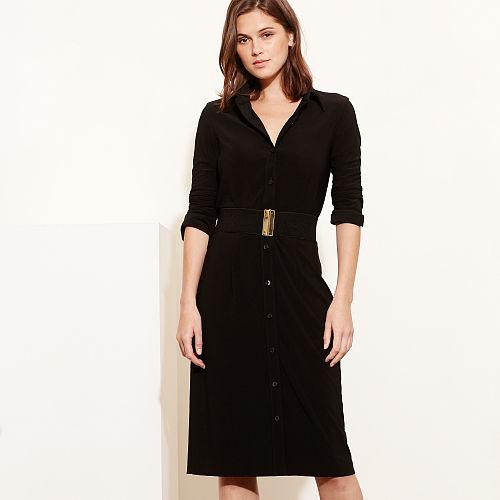 Ralph Lauren Lauren Jersey Shirtdress Black