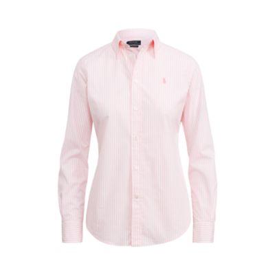 Ralph Lauren *stretch Slim Cotton Shirt 556c Pink/white