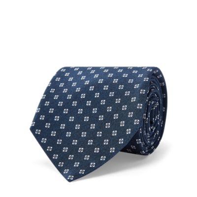 Ralph Lauren Square-print Silk Tie Navy