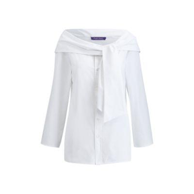 Ralph Lauren Edna Cotton Broadcloth Shirt White