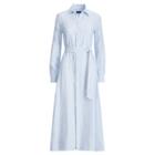 Ralph Lauren Striped Linen Shirtdress Lt Blue/white Classic