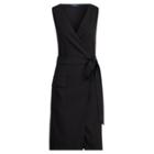 Ralph Lauren Stretch Cady Wrap Dress Polo Black